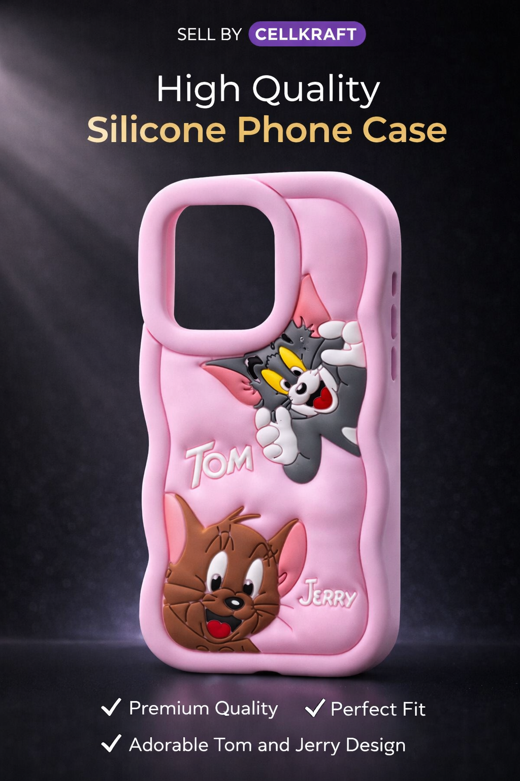 Tom &amp; Jerry 3D Cartoon Silicone Phone Case