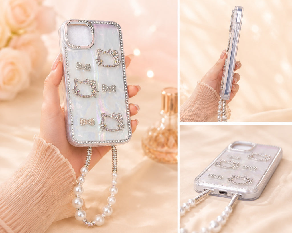 iPhone 13 CellKraft Kitty Pearl Charm Cover