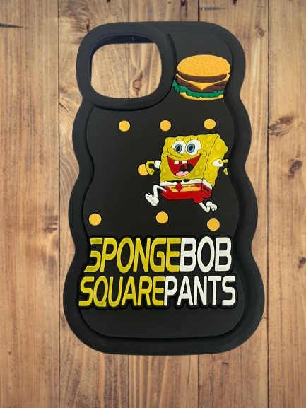 Cute Cartoon Sponge Character Silicone Phone Case | Stylish Mobile Cover