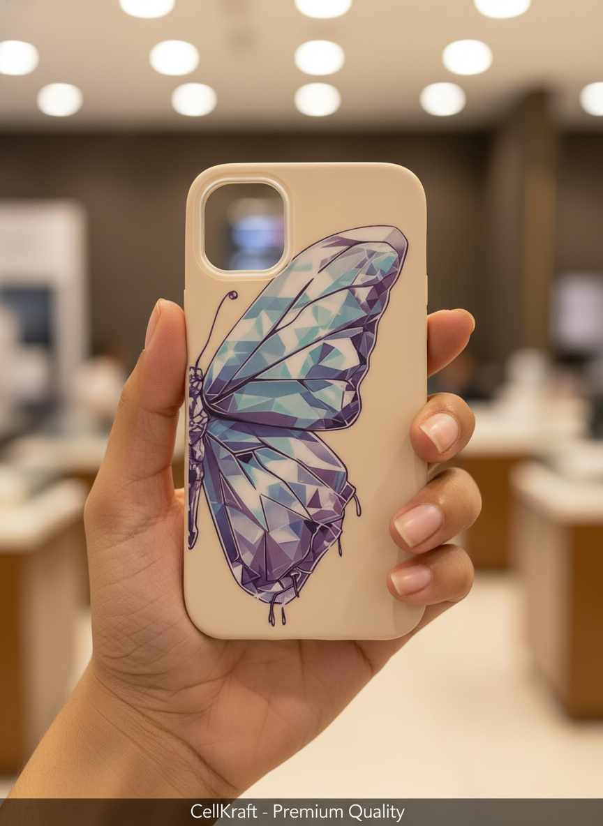 iPhone 11- CellKraft Artistic Geometric Butterfly iPhone Case - Slim Protection