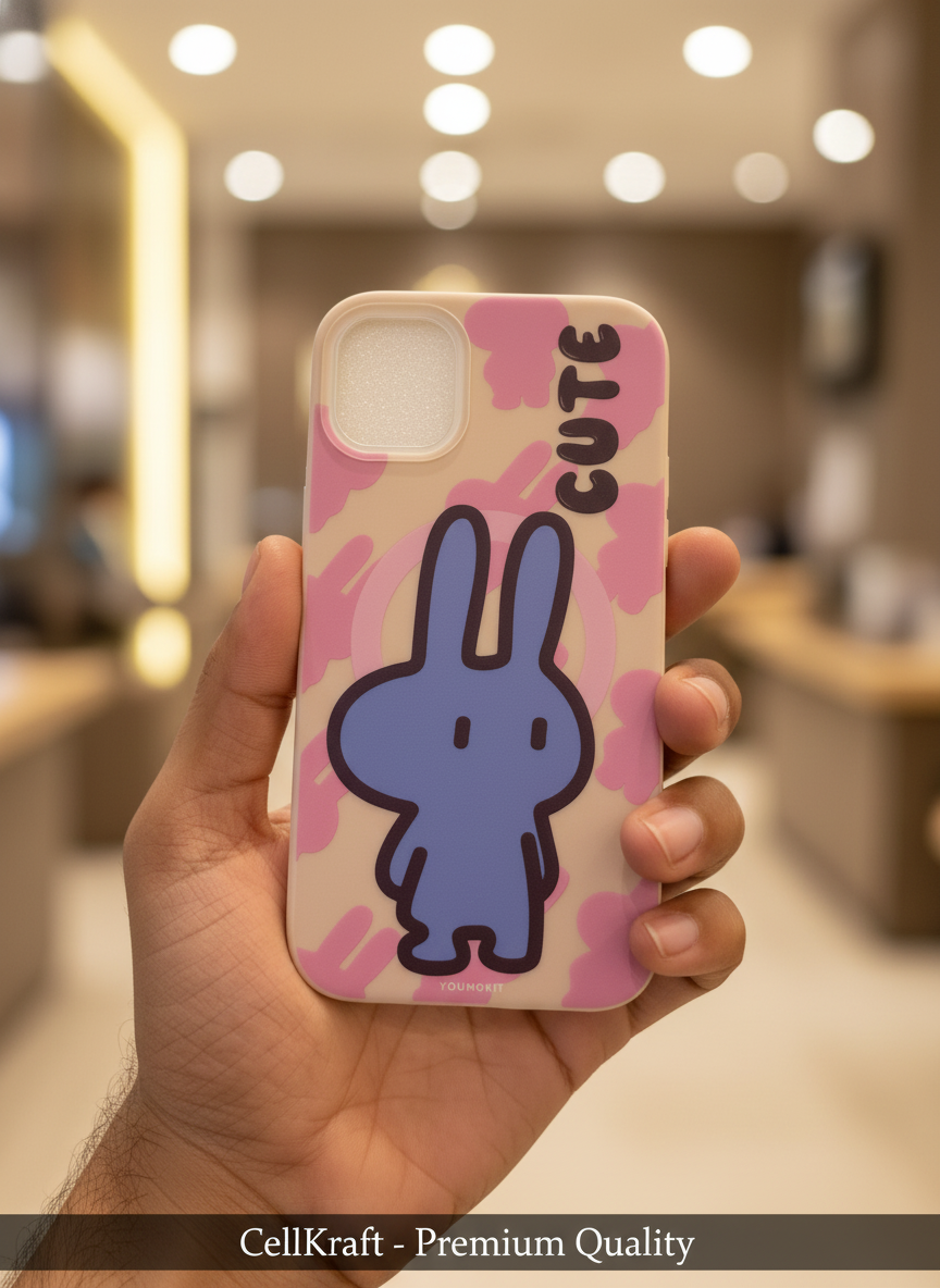 iPhone 11- CellKraft Cute Bunny Pink Camo Protective iPhone Case