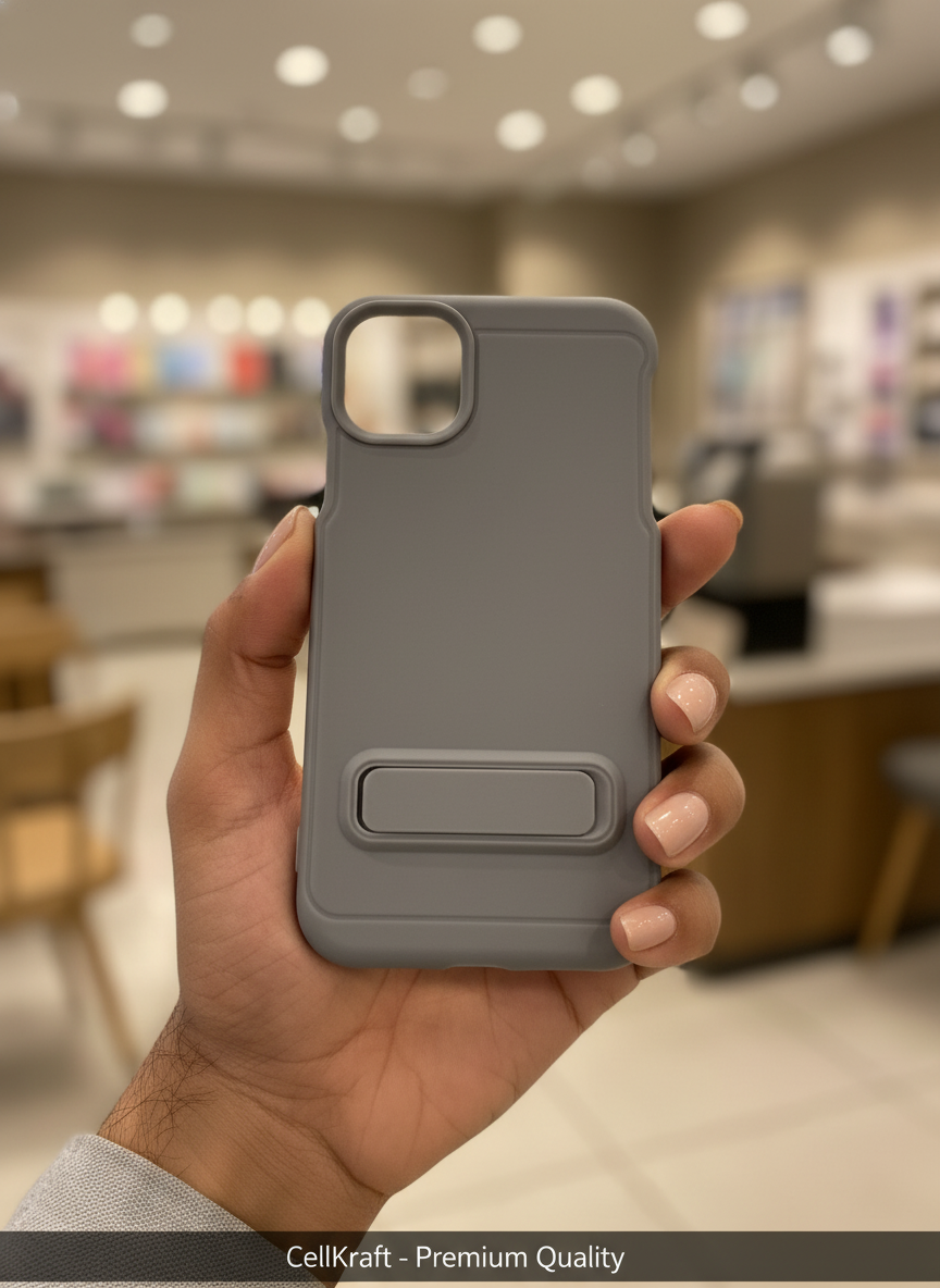 iPhone 11- CellKraft Stealth Grey Kickstand iPhone Case