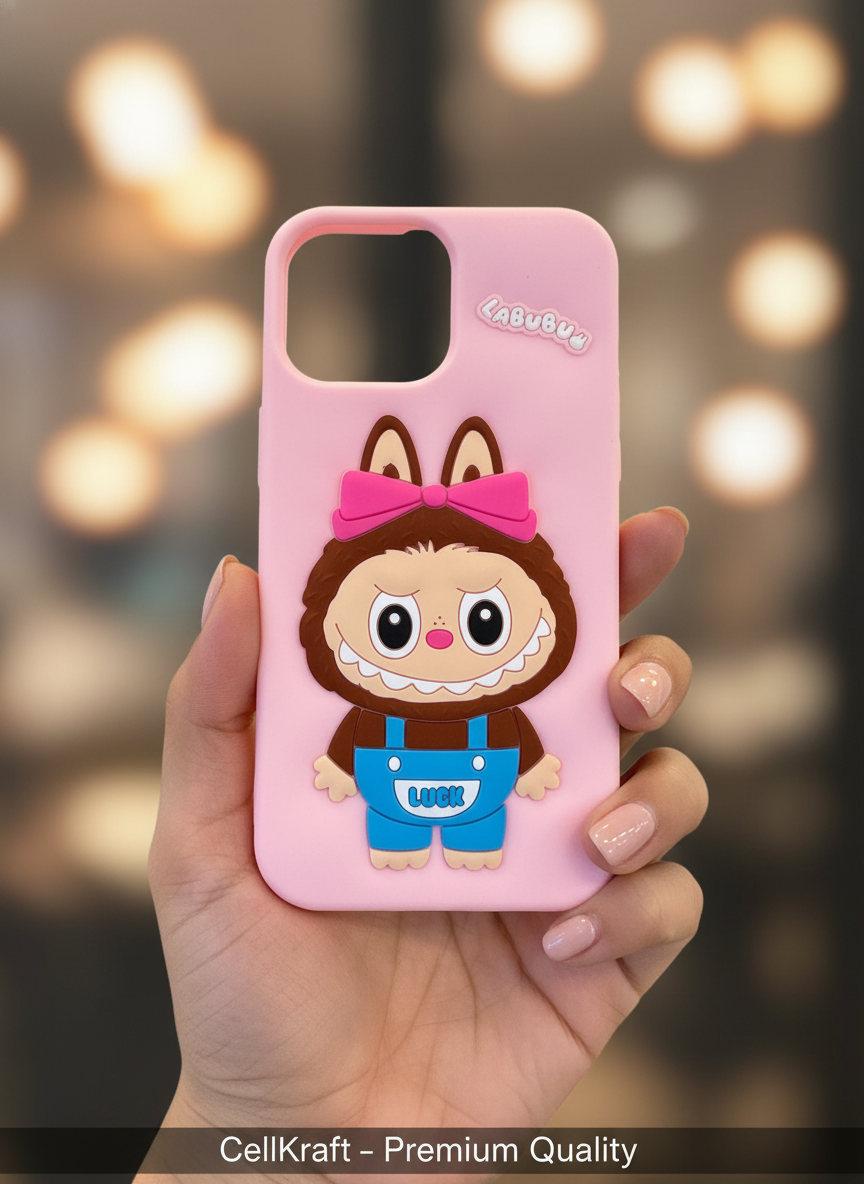 iPhone 12 Pro Max- CellKraft Labubu Lucky Charm Silicone Phone Case