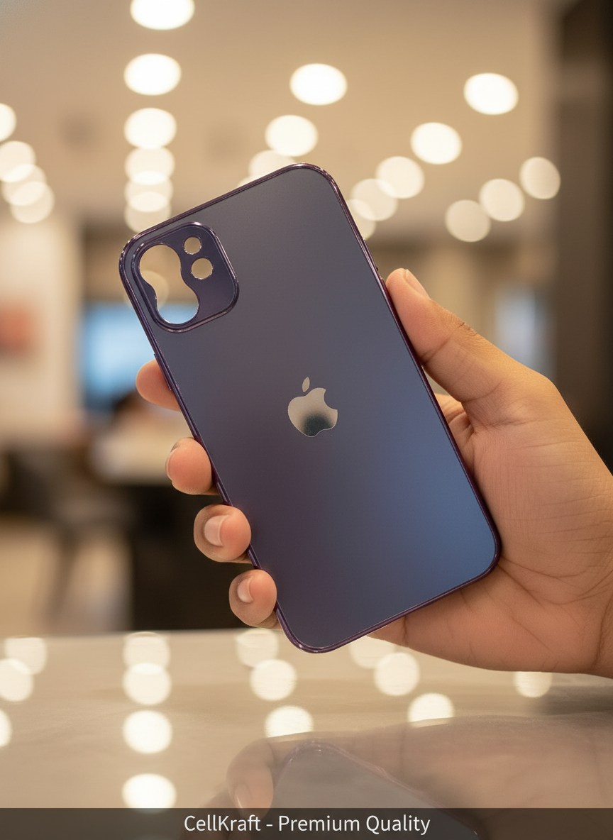 iPhone 11- CellKraft Sleek Matte Purple iPhone Drop Protection Case