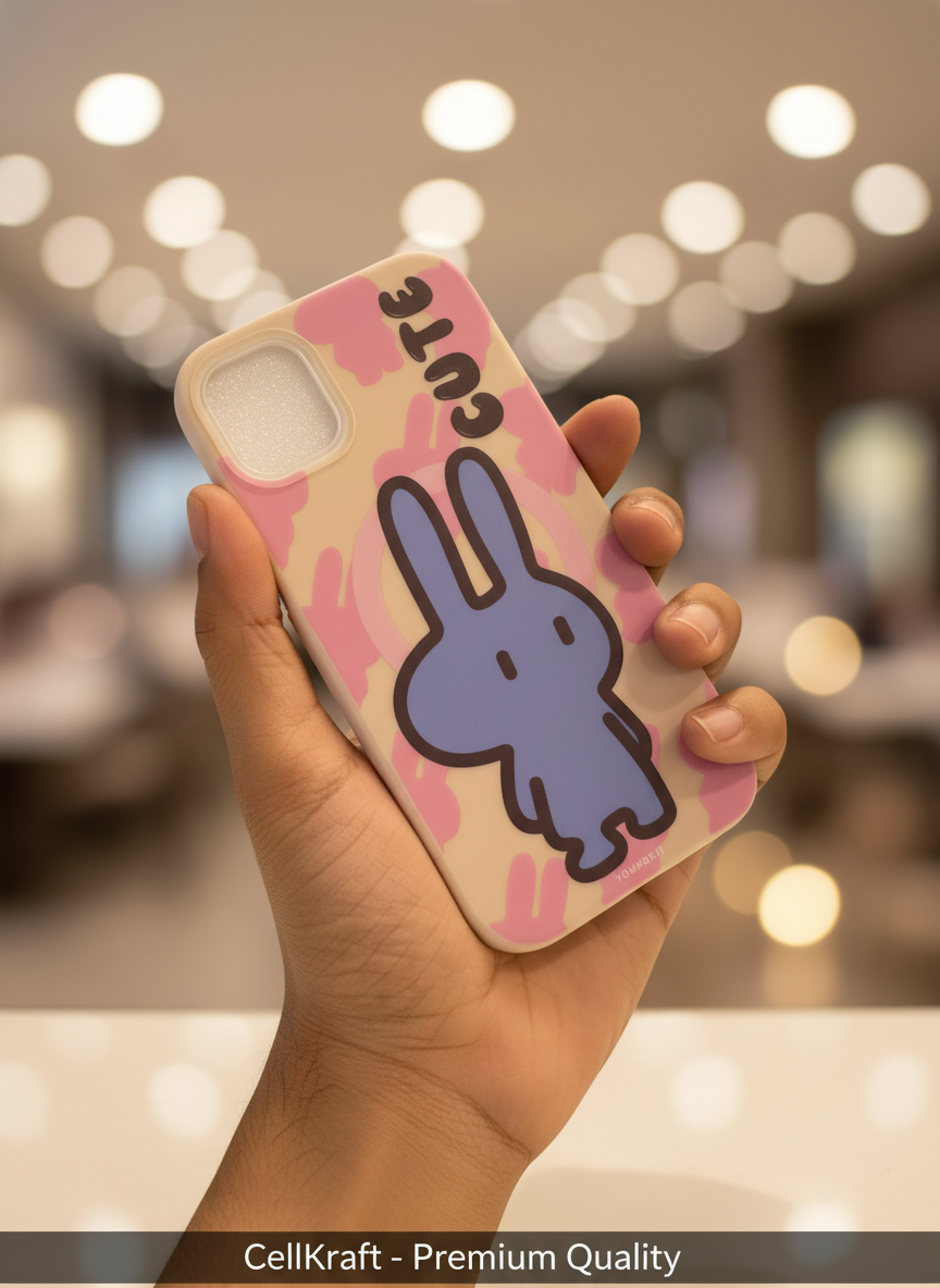 iPhone 11- CellKraft Cute Bunny Pink Camo Protective iPhone Case