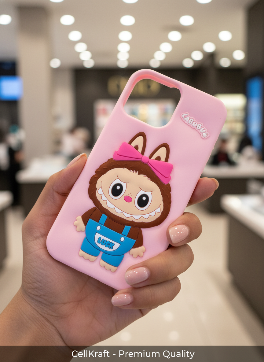 iPhone 12 Pro Max- CellKraft Labubu Lucky Charm Silicone Phone Case