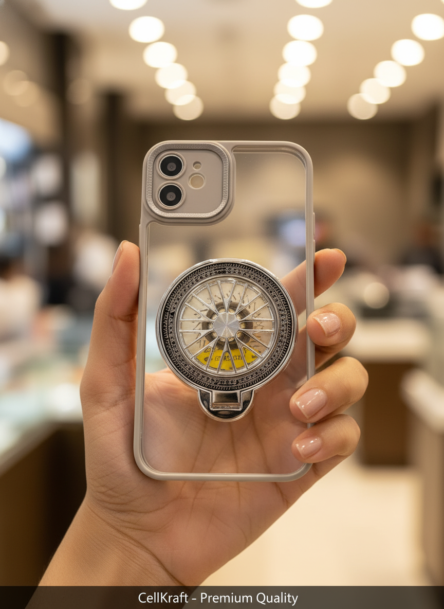 iPhone 11- CellKraft Clear iPhone Case with Spinner Kickstand & Protection