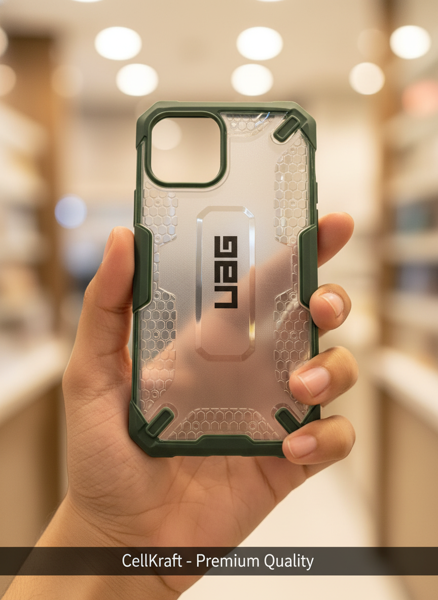 iPhone 11- CellKraft Armored Clear Green Shockproof Phone Case