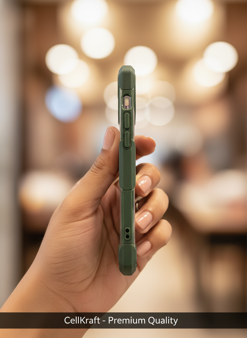 iPhone 11- CellKraft Armored Clear Green Shockproof Phone Case