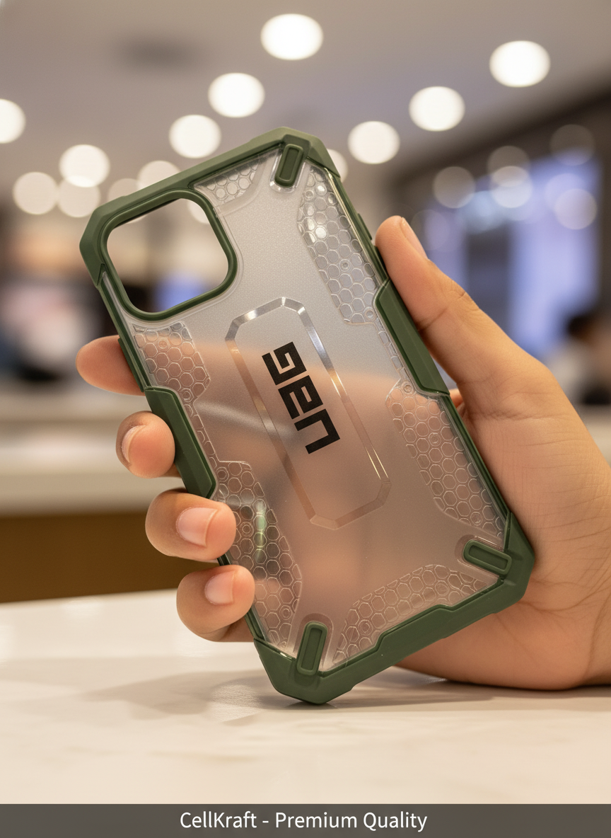 iPhone 11- CellKraft Armored Clear Green Shockproof Phone Case
