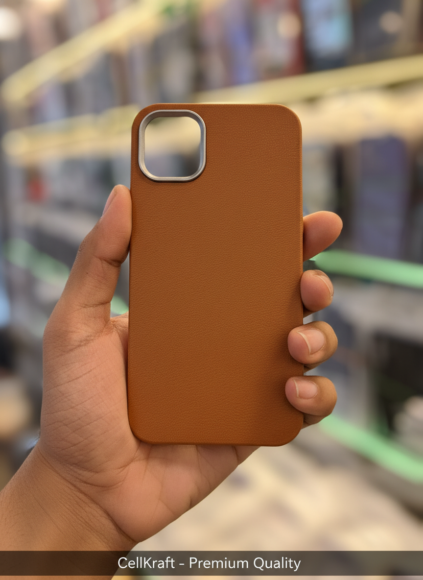iPhone 11- CellKraft Elegant Tan Leather-Feel iPhone Case