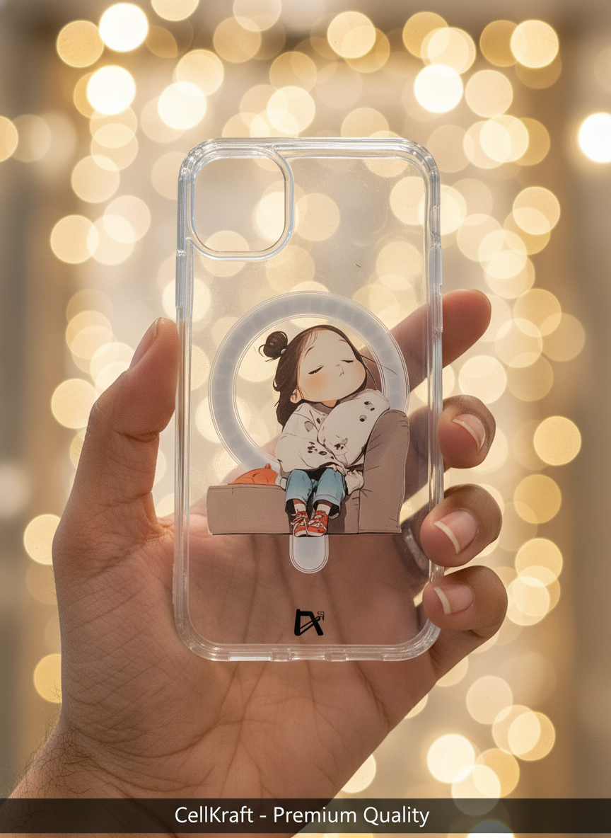 iPhone 11- CellKraft Adorable Sleeping Girl Clear iPhone Case
