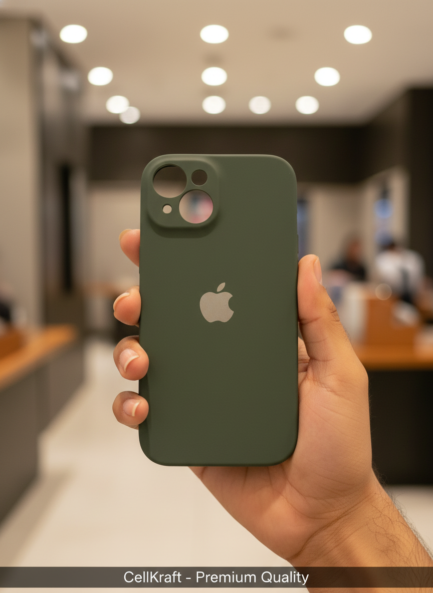 iPhone 13- CellKraft Slim Green Silicone iPhone 13 Case