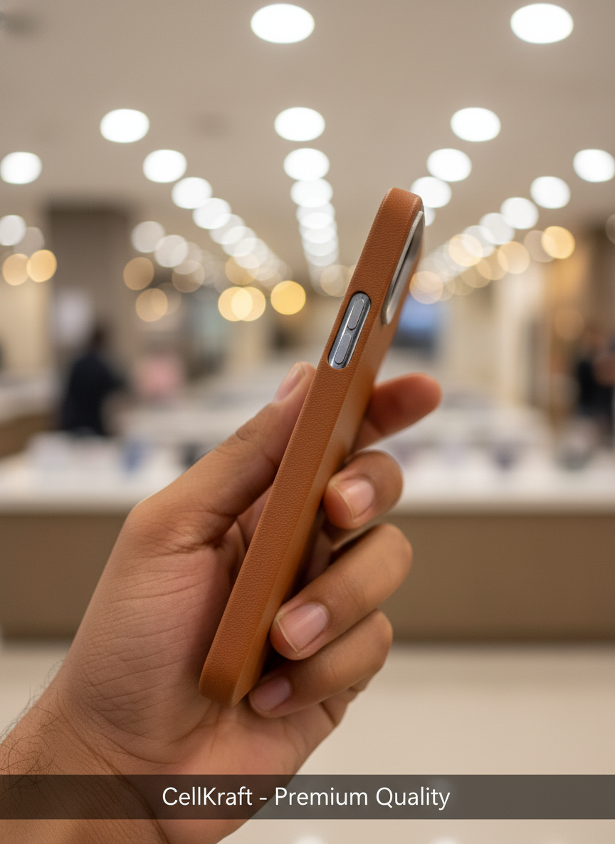 iPhone 11- CellKraft Elegant Tan Leather-Feel iPhone Case