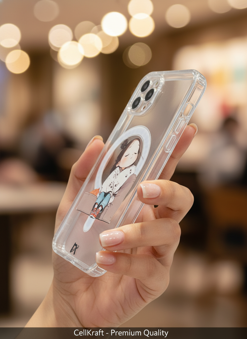 iPhone 11- CellKraft Adorable Sleeping Girl Clear iPhone Case