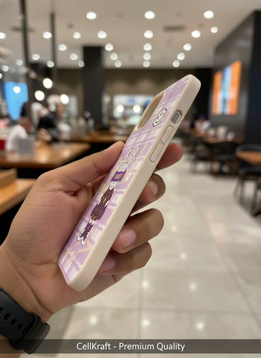 iPhone 12 Pro Max- CellKraft Plaid Bunny iPhone Case - Cute Protection
