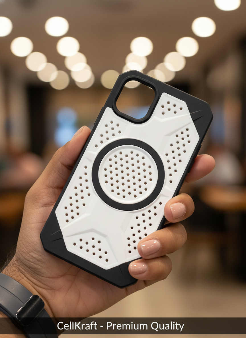 iPhone 11- CellKraft Rugged Perforated Dual-Tone Protective Phone Case