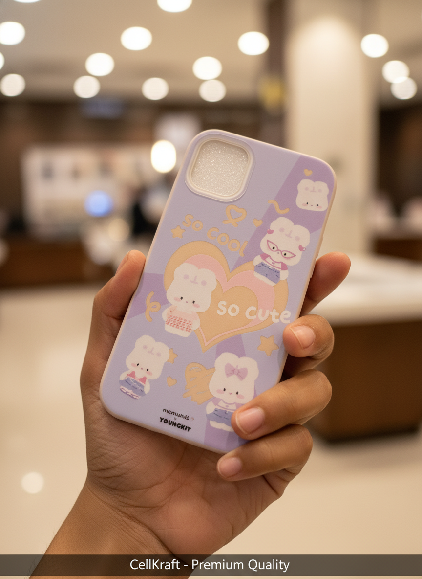 iPhone 11- CellKraft Adorable Bear Glitter Camera iPhone Case