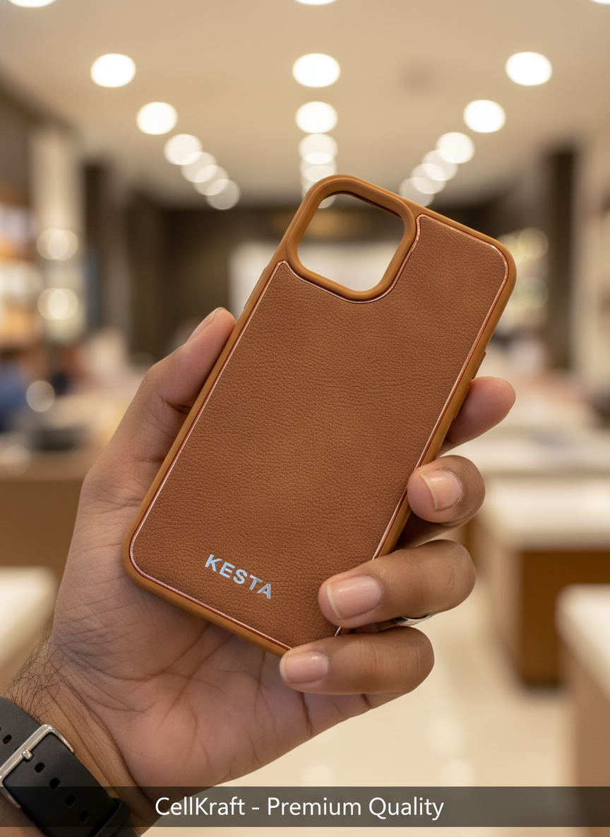 iPhone 12 Pro- CellKraft KESTA Tan Faux Leather iPhone Case
