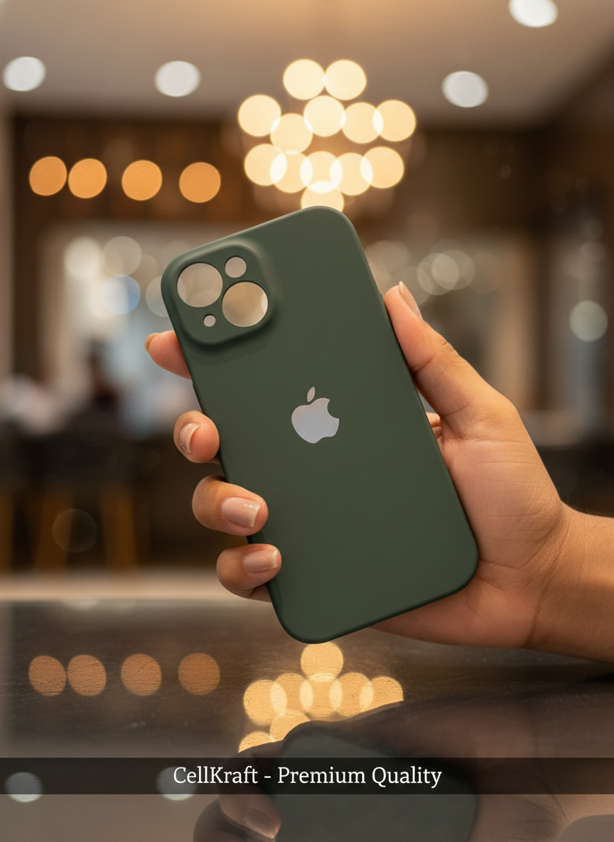 iPhone 13- CellKraft Slim Green Silicone iPhone 13 Case