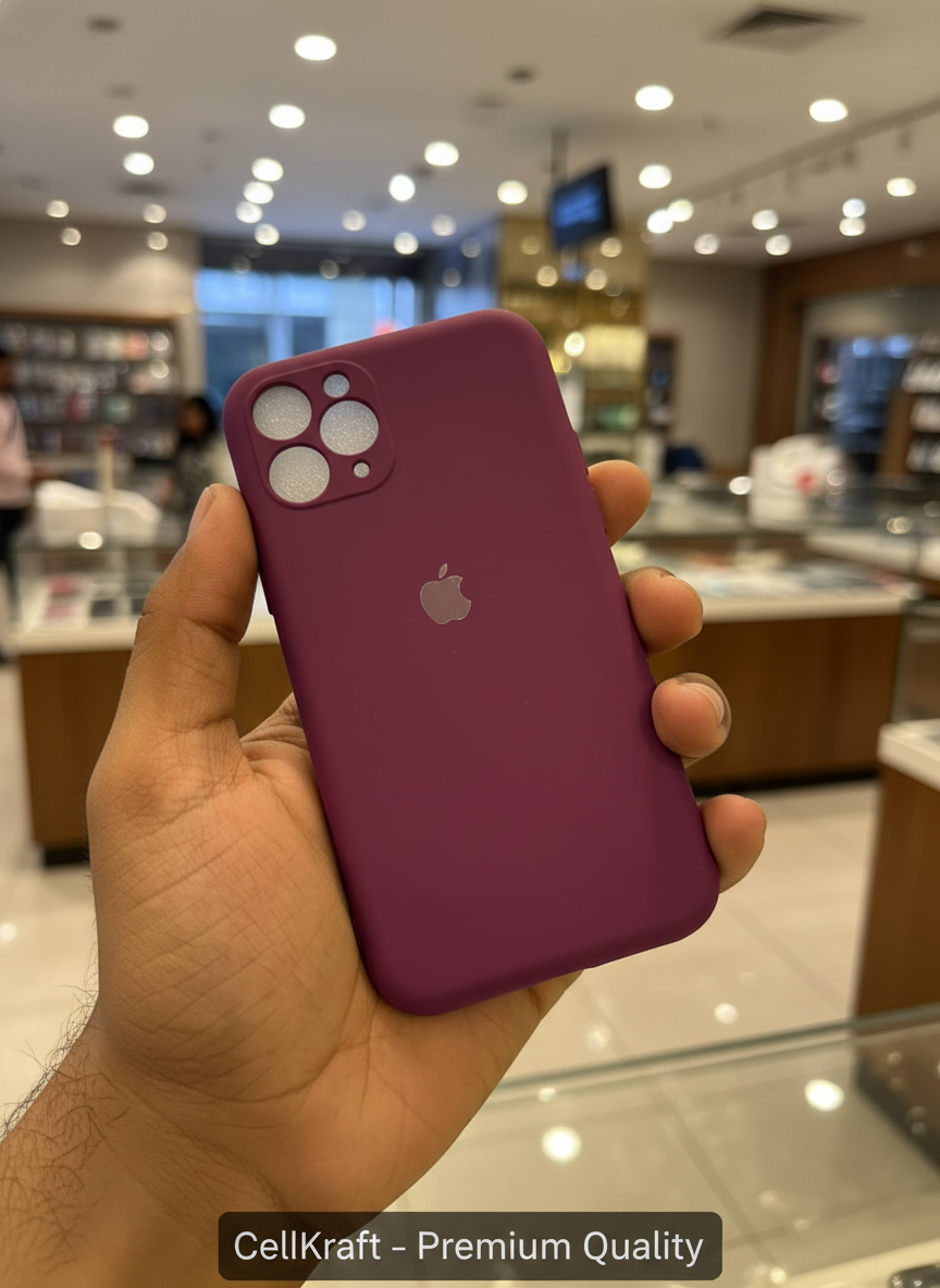 iPhone 11 Pro- CellKraft Slim Plum Silicone iPhone Protection Case