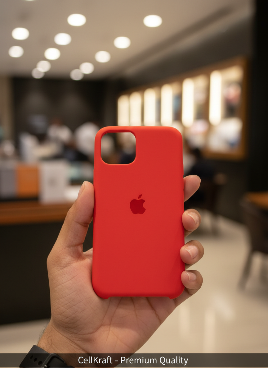 CellKraft Vibrant Red Soft Silicone iPhone Case