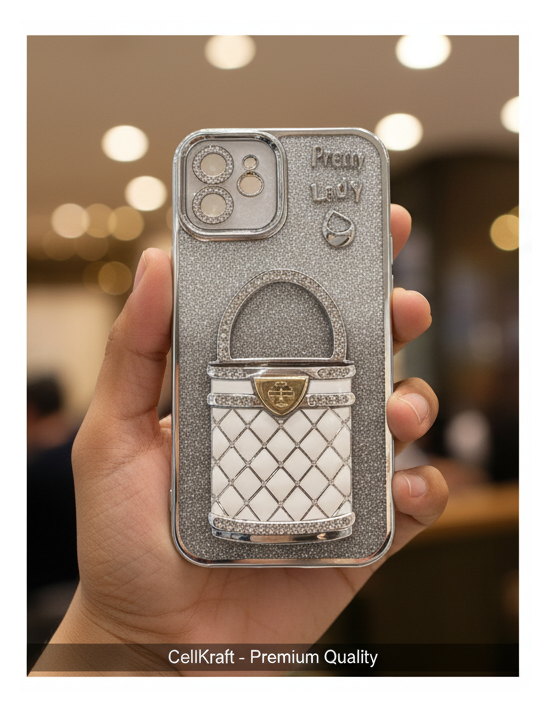 CellKraft Glam Glitter Quilted iPhone Case