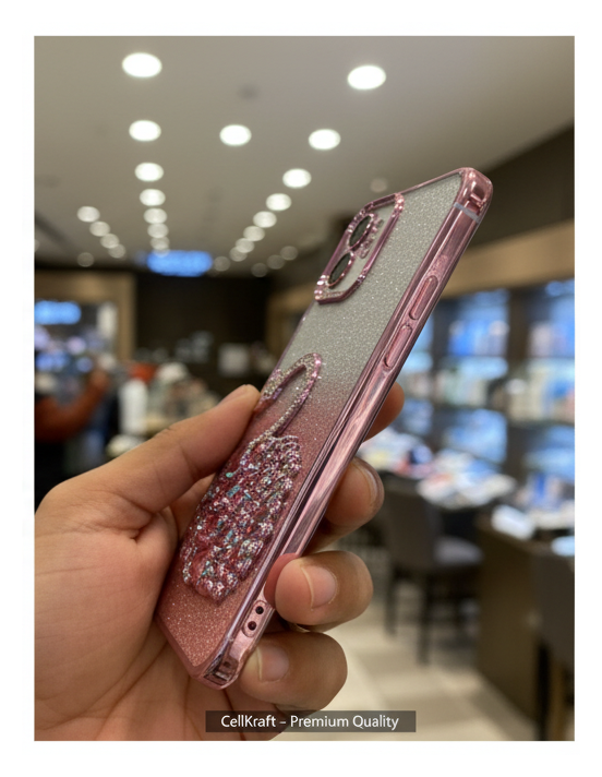 iPhone 12- CellKraft Glam Swan Glitter Case