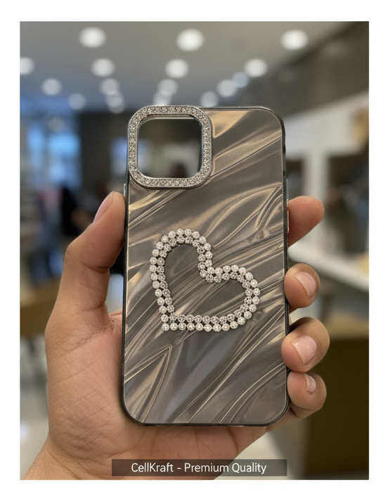 iPhone 12 Pro Pearl Heart Bling Luxury Case