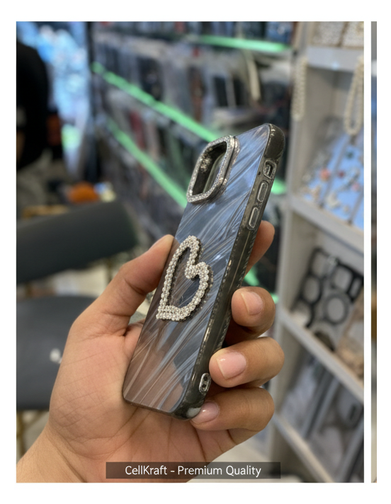 iPhone 12 Pro Pearl Heart Bling Luxury Case