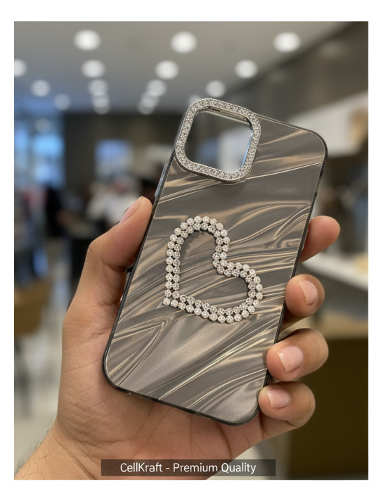 iPhone 12 Pro Pearl Heart Bling Luxury Case