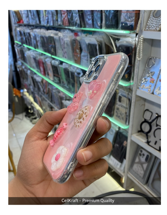iPhone 12 CellKraft Cute 3D Charm Pink Case