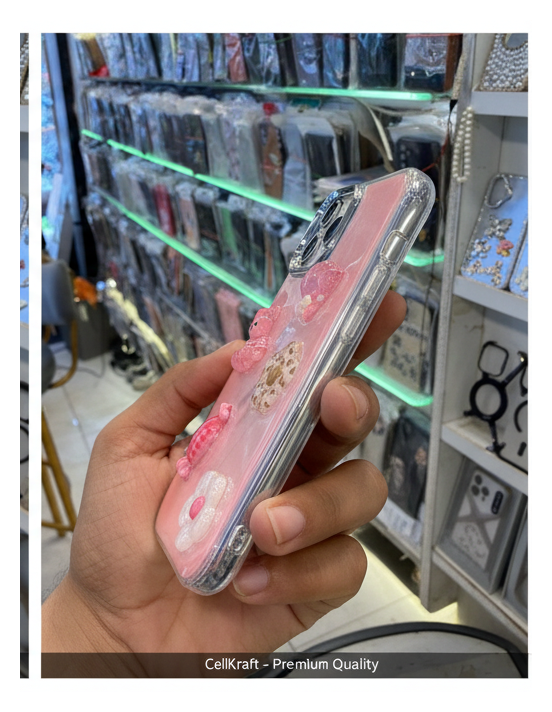 iPhone 12 CellKraft Cute 3D Charm Pink Case