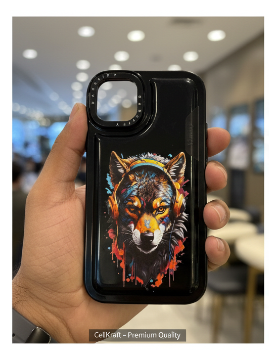 iPhone 12 CellKraft Dynamic Wolf Headphone Case