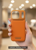 17 Pro Max CellKraft Orange Leather Card Case