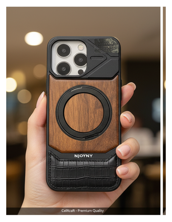 iPhone 16 Pro Max CellKraft: Premium Wood MagSafe Protection