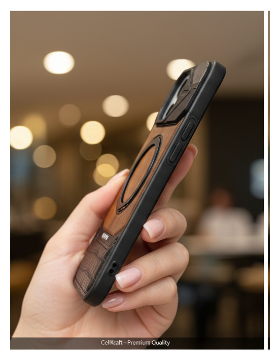 iPhone 16 Pro Max CellKraft: Premium Wood MagSafe Protection