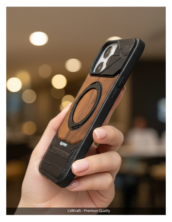iPhone 16 Pro Max CellKraft: Premium Wood MagSafe Protection