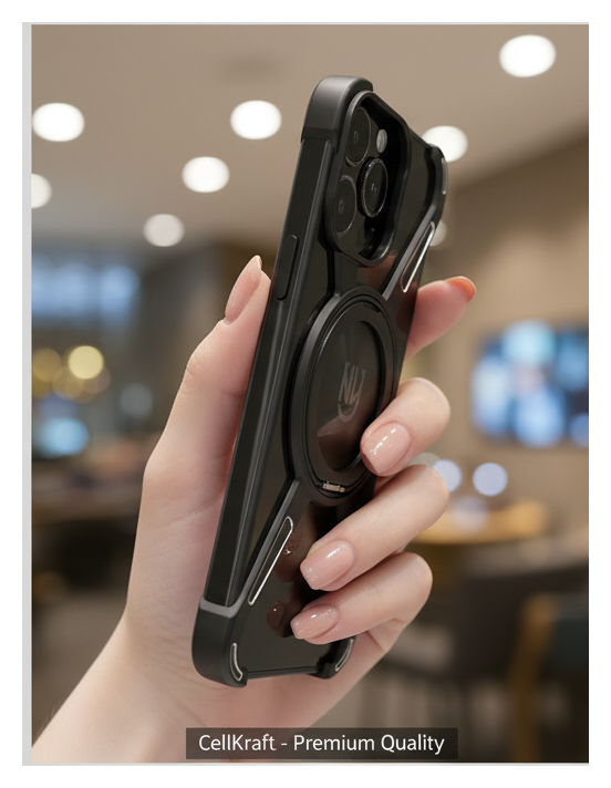 iPhone 16 Pro Max NJOYNY Rugged Ring Stand Case
