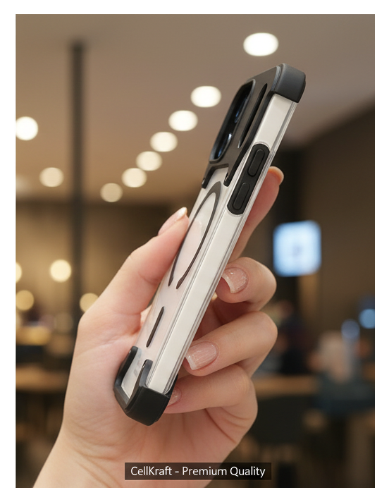 iPhone 17 Pro max CellKraft MagSafe Rugged Clear Case